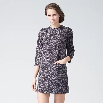 【INF】寬鬆雙口袋印花洋裝15611S紫豹紋