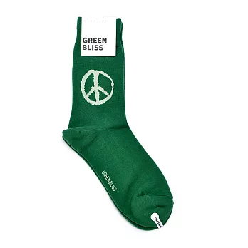 Green Bliss 有機棉襪 - [聯名系列] Peace Green 和平 (綠) 中長襪