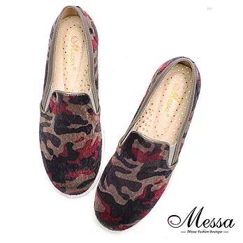 【Messa米莎專櫃女鞋】MIT個性迷彩仿馬毛內真皮懶人鞋36灰色