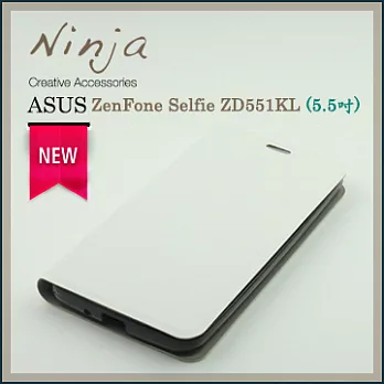 【東京御用Ninja】ASUS ZenFone Selfie ZD551KL經典瘋馬紋保護皮套(白色)
