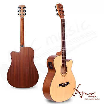 Amari 40吋 EQ附調音器 雲杉木 民謠吉他-原木(408CE)加贈超值五寶