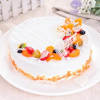 樂活e棧 母親節造型蛋糕-典藏白之翼(6吋/顆,共1顆)水果x布丁