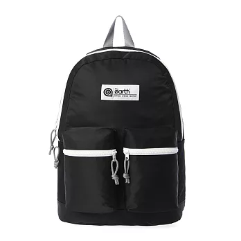 韓國包袋品牌 THE EARTH - NYLON 2-POCKET BACKPACK (Black) 基本系列 防潑水尼龍後背包 (黑)