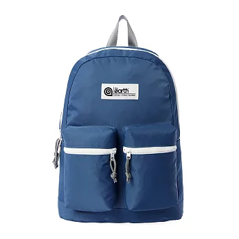 韓國包袋品牌 THE EARTH - NYLON 2-POCKET BACKPACK (Blue) 基本系列 防潑水尼龍後背包 (藍)
