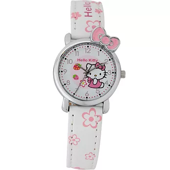 Hello Kitty 甜心蝴蝶造型腕錶-白
