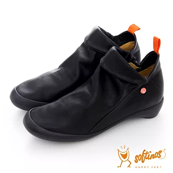 Softinos(女)☆俏皮小精靈軟式真皮舒適踝靴 -37全黑