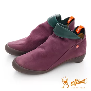 Softinos(女)☆俏皮小精靈軟式真皮舒適踝靴 -36紫綠
