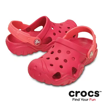 Crocs - 童 -激浪小克駱格 -23莓紅/珊瑚紅色