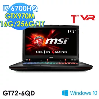 msi微星 GT72 6QD-881TW 17.3吋 i7-6700HQ GTX970M電競筆電