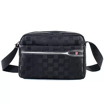 OVERLAND 美式格紋灰線搭配橫式側背包3099大