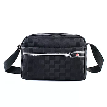 OVERLAND 美式格紋灰線搭配橫式側背包-3108小