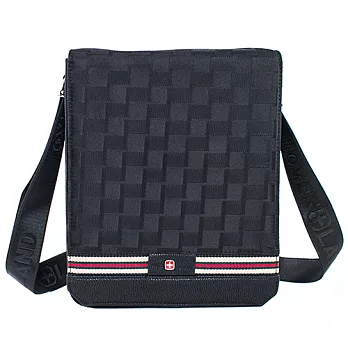 OVERLAND 美式格紋線條設計直式側背包-3059大