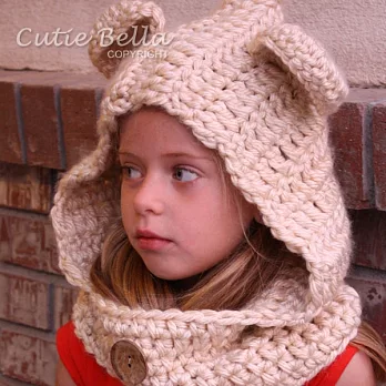 Cutie Bella手工編織連帽脖圍Bear-Caramel