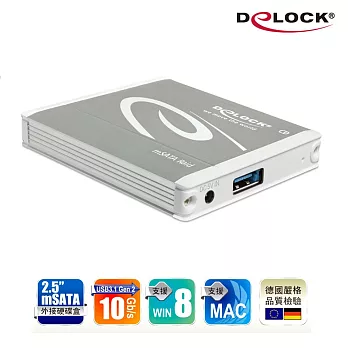 Delock 2.5吋 mSATA硬碟外接盒USB 3.1 Gen2-42552