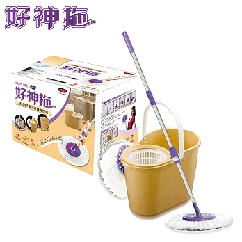 好神拖M350手壓式旋轉拖把組-1拖+1桶+2布