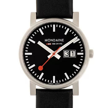 MONDAINE 瑞士國鐵時光走廊經典腕錶-黑