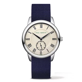 PAUL HEWITT Classic Line 海軍藍尼龍錶帶 銀色錶框/38mm38mm