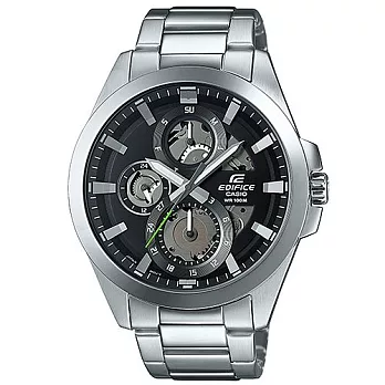 CASIO EDIFICE 機械狂人三眼造型運動腕錶-黑-ESK-300D-1A
