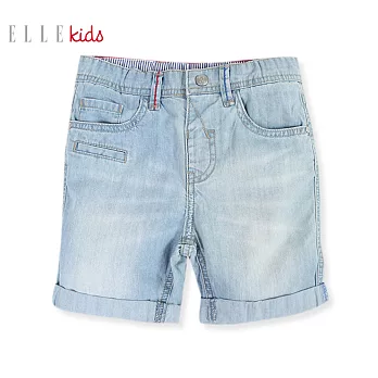 【ELLE】造型皮帶牛仔短褲(藍)130藍