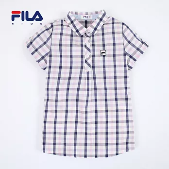 【FILA】甜美格紋袖扣罩衫(粉紅)135粉紅