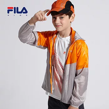 【FILA】亮眼雙色彩可收納風衣外套(橘紅)145橘紅