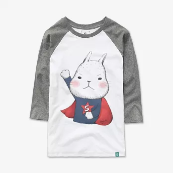 【Fandora】大白兔超人-男女款-XS白/灰袖