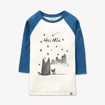 【Fandora】黑米在城市的角落,看著夜景!-男女款-XS米白/牛仔藍袖