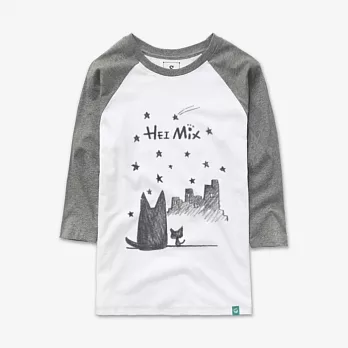 【Fandora】黑米在城市的角落,看著夜景!-男女款-XS白/灰袖