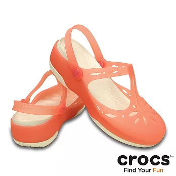 Crocs - 女款 - 夏日卡莉瑪麗珍 -35珊瑚紅/牡蠣色