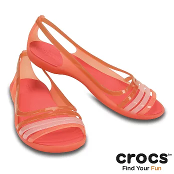 Crocs - 女款 - 伊莎貝拉平底涼鞋 -35珊瑚紅色