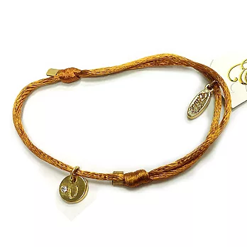 Ettika Initial Satin Bracelet 幸運衝浪手環 金繩水晶字母U