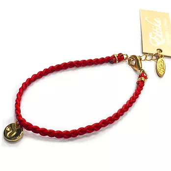 Ettika Initial Leather Bracelet 幸運手環 紅皮革水晶字母U