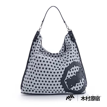 木村原宿 MM日系潮包 - 印花點點大方肩斜背包 - 黑點灰