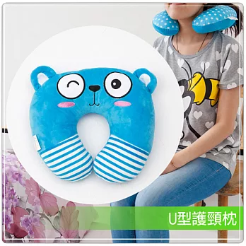短絨毛U型護頸枕-俏皮藍熊
