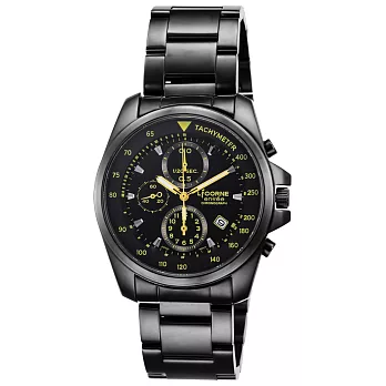 LICORNE entree快車烈手經典時尚腕錶-黑X黃