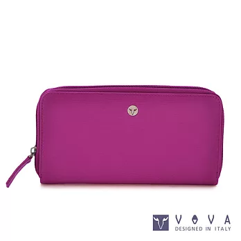 VOVA • 沃汎 - 自由系列 11卡拉鍊零錢袋蜥蜴紋長夾- 桃紫色