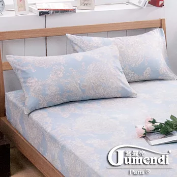 【法國Jumendi-藍情花逸】台灣製活性天絲絨枕套-2入