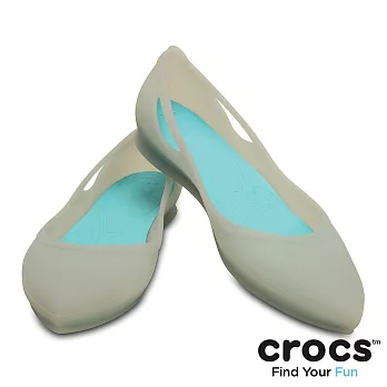 Crocs - 女 - 女士芮歐平底鞋 -35白金色/淺湖藍色