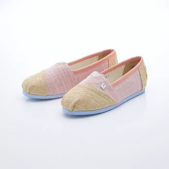 Lebunny Bleu 韓國藍兔子-SLIP-ONS-軟呢拼接雙色便鞋(裸配黃/粉配綠/藍配灰)-5s6.5粉紅