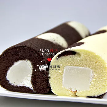 預購《NPO x 鮮乳坊》奶凍捲組合(鮮奶奶凍捲*1+巧克力奶凍捲*1,420g/條)