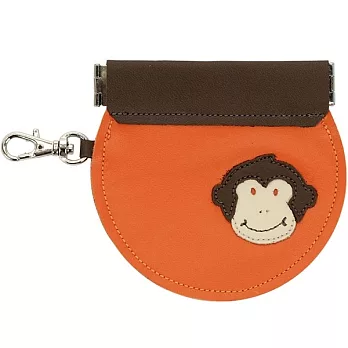 加拿大製Mally Designs,真皮手工零錢包Monkey,Orange