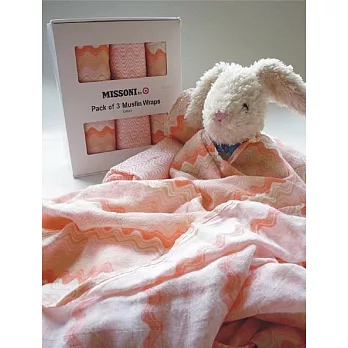 嬰兒純棉紗包巾禮盒橘粉色