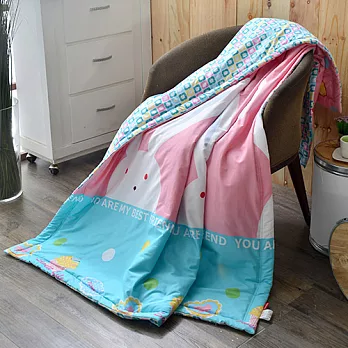 義大利Fancy Belle《大耳兔派對》純棉涼被(5x6.5尺)