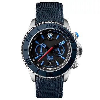 【Ice-Watch】BMW紳士系列 命運之輪經典計時腕錶-大 ( 黑/藍 IWBM.CH.BLB.B.L.14)