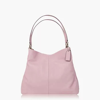 【COACH 實搭耐用】皮革 / 手提 / 肩背三層包_粉色