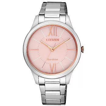 CITIZEN Eco-Drive迷霧曼陀羅時尚女錶-粉X銀