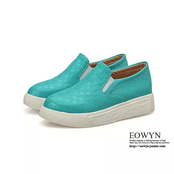 EOWYN.韓版百搭休閒圓頭格子平底包鞋EMD04323-67/2色/34-39碼現貨+預購34綠色