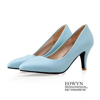 EOWYN.日韓優雅時尚尖頭高跟包鞋EMD04324-59/3色/34-39碼現貨+預購34藍色