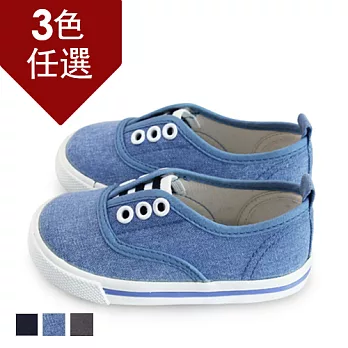 FUFA MIT 帆布純色百搭童鞋 (AB09)-共三色13牛仔藍