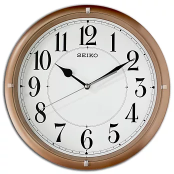 SEIKO 日本精工QXA637P 簡約美學居家靜音滑動式秒針掛鐘-香檳框白面